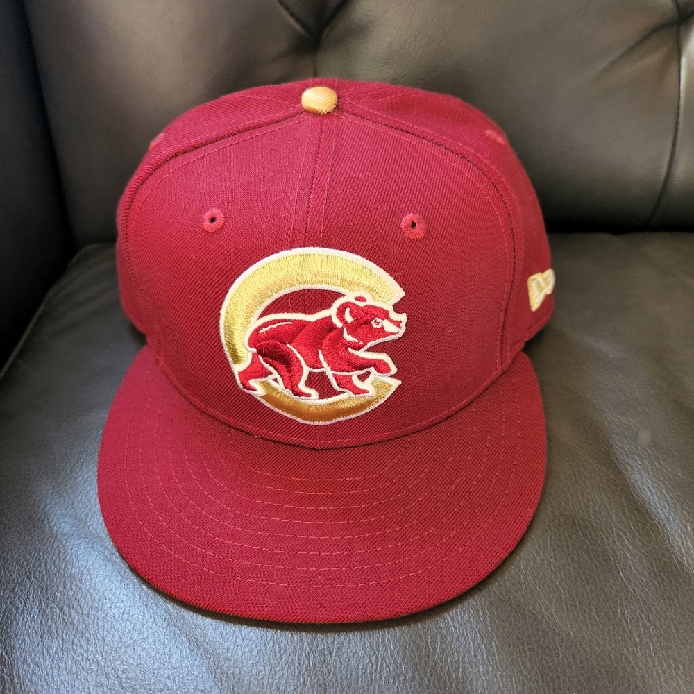 Chicago Cubs New Era 59Fifty Fitted Maroon Gold Sox 7 1/2